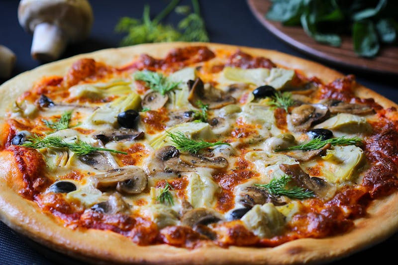Garden Harvest vegetarian pizza with seasonal vegetables